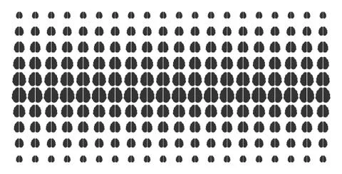 Brain Shape Halftone Pattern Stock Illustration