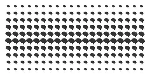 Brain Shape Halftone Pattern Stock Illustration