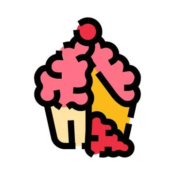 Brain shaped cupcake icon representing creativity and intelligence Ilustración de archivo