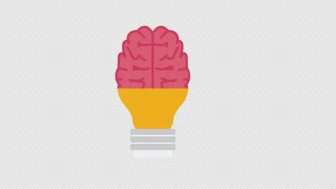 Brain Shaped Light Bulb Representing Creative Intelligence and Innovative Stock Footage 339767188