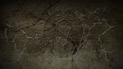 The brain shattered on the wall Stock Illustration