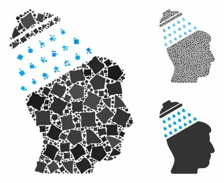 Brain shower Mosaic Icon of Bumpy Pieces Illustrazione stock