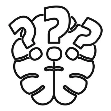 Brain showing confusion with question marks appearing Stock Illustration