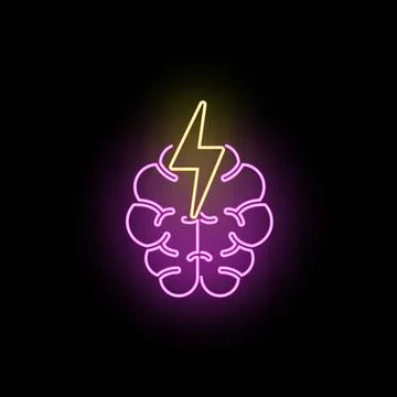 Brain showing lightning bolt as creative idea 스톡 일러스트