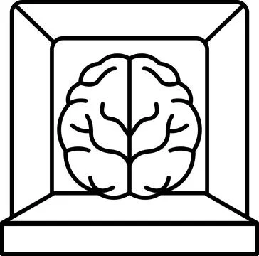 A brain is shown in a box Illustrazione stock