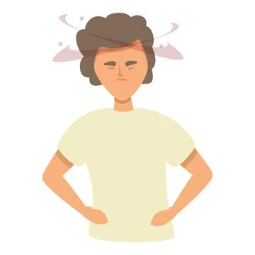 Brain sick icon cartoon . Dizziness pain Stock Illustration