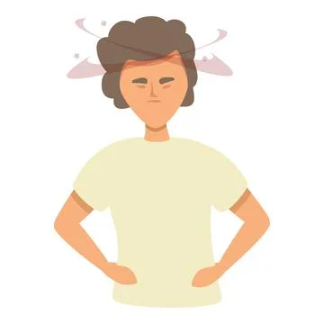 Brain sick icon cartoon vector. Dizziness pain Stock Illustration