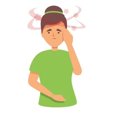 Brain sick icon cartoon vector. Dizziness headache Stock Illustration