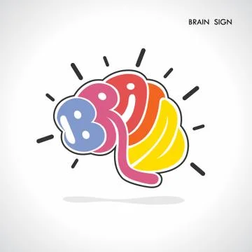 Brain sign,brain logo,mine,creative,learning logo,eduction logo,school,kids,a Stock Illustration
