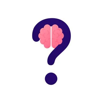 Brain silhouette with question mark symbol Stock Illustration