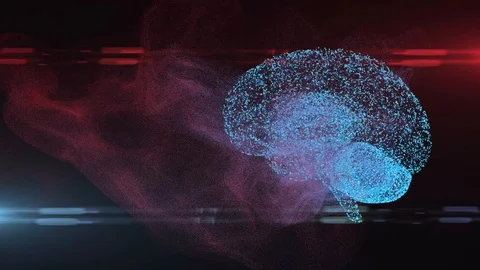 Brain simulation of Artificial intelligence AI deep learning computer technology Stock Footage 115738165