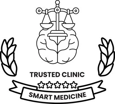 Brain sits below a balanced scale Stock Illustration