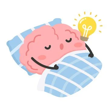 Brain Sleeping With Lightbulb Illustration Stock Illustration