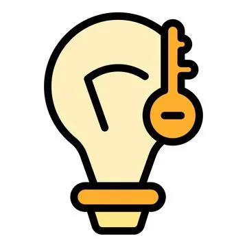 Brain smart lightbulb icon vector flat Stock Illustration