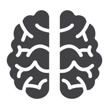 Brain solid icon, brainstorm and idea Illustrazione stock