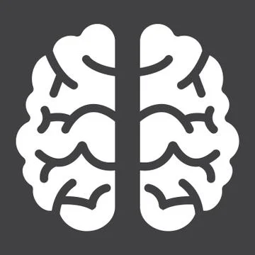 Brain solid icon, brainstorm and idea, medical 스톡 일러스트