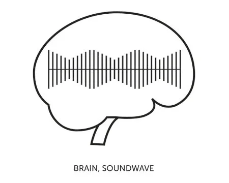 Brain Sound wave Stock Illustration