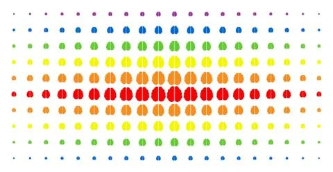 Brain Spectrum Halftone Effect Stock Illustration