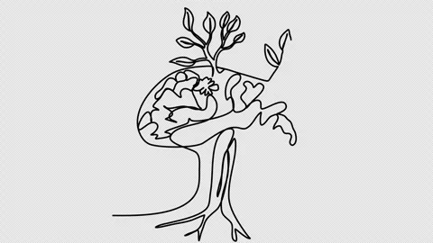 Brain with sprout one line drawing animation. Video clip with alpha channel. Stock Footage 266319149