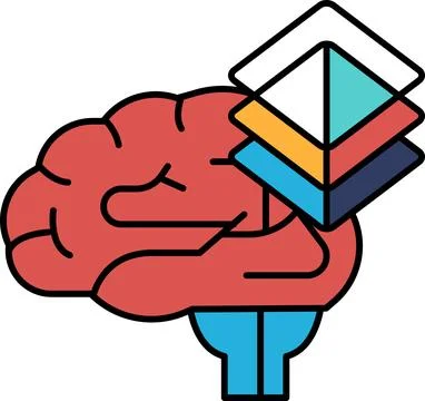A brain with a stack of books on top of it Illustrazione stock