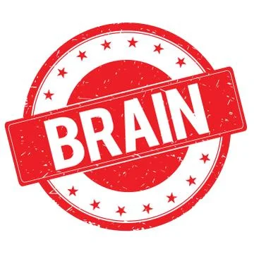 BRAIN stamp sign red Illustrazione stock