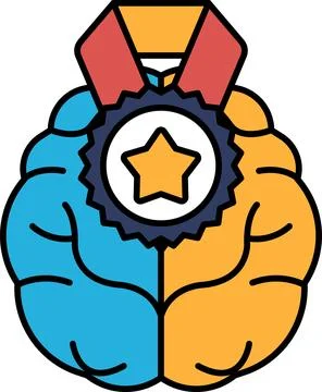 A brain with a star on it Illustrazione stock