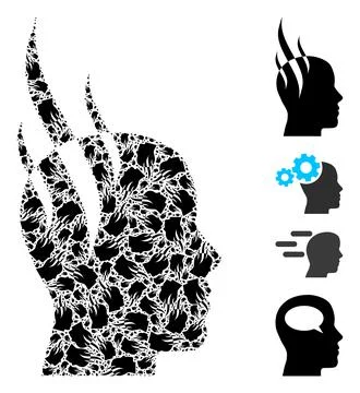 Brain Steam Icon Recursive Composition Illustration
