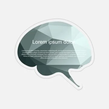 Brain sticker. Vector illustration. Stock Illustration