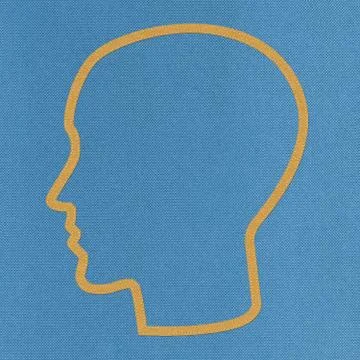 Brain with stitch style on fabric background Stock Illustration