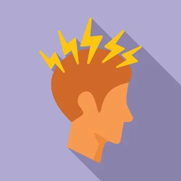 Brain storm ill icon flat vector. Dizziness problem Stock Illustration
