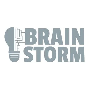 Brain storm logo, simple gray style Stock Illustration