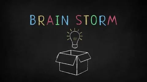 "Brain storm" text written on chalkboard Stock Footage 135590257