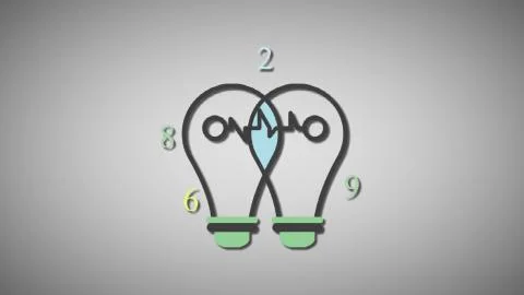 Brain storming colored fading effect mp4 video Stock Illustration