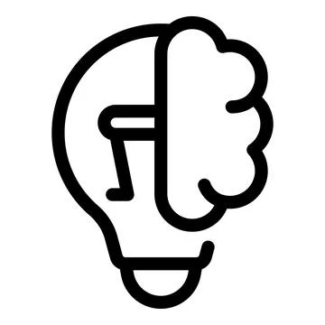 Brain storming concept icon with lightbulb and brain shape Stock Illustration