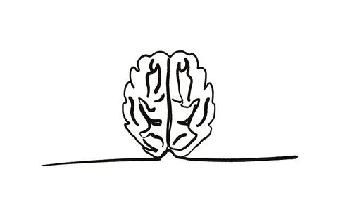 Brain, stripes on a white background Stock Illustration