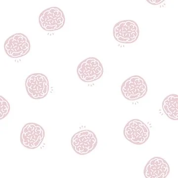 Brain stroke glyph seamless pattern Illustrazione stock