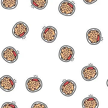 Brain stroke vector seamless pattern Stock Illustration