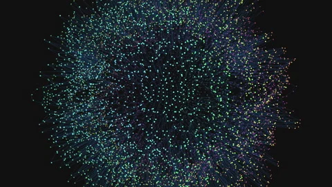 Brain structure visualization with colorful dot pattern Stock-Footage 321943117