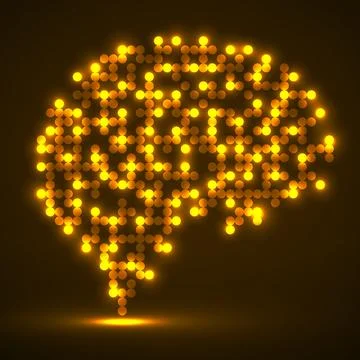 Brain in style qr code. Silhouette human brain with qr code. Technology con.. Ilustración de archivo