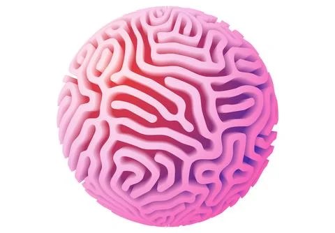 Brain styled 3D sign for mind boost, biohacking supplements, mental health or Stock Illustration