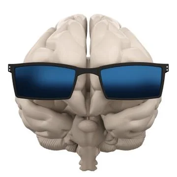 Brain in sun glasses Stock Illustration