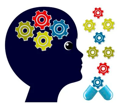 Brain Supplements for Children Stock Illustration