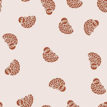 Brain surgery glyph seamless pattern Stock Illustration