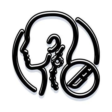 Brain surgery prohibited icon with craniotomy symbol Stock Illustration