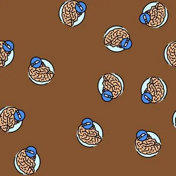 Brain surgery vector seamless pattern Stock Illustration
