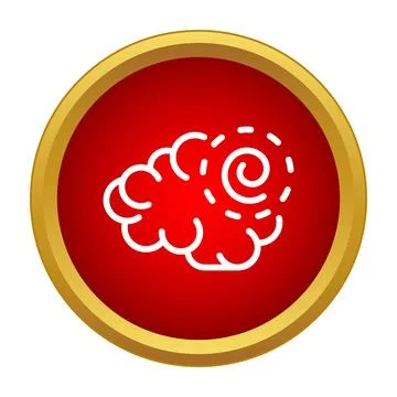 Brain with swirling lines showing dynamic thought process Stock Illustration