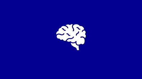 Brain symbol animation on blue background Stock Footage 327761752