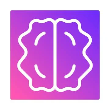 Brain Symbol on Gradient Background Icon Design Illustrazione stock