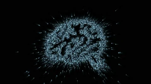 The brain is a symbol of intelligence in the digital space Stock Footage 95314167