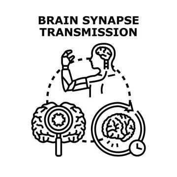 Brain synapse transmission with bionic technology connection Stock Illustration